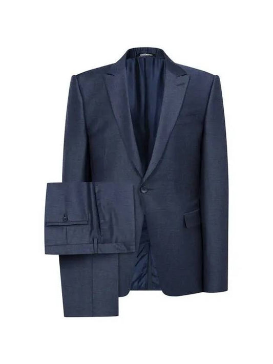 Men s Micro Texture Single Suit Navy - EMPORIO ARMANI - BALAAN 1