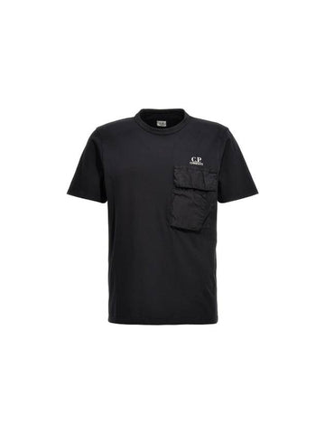 Logo Pocket Crew Neck Cotton Jersey Short Sleeve T-Shirt Black - CP COMPANY - BALAAN 1