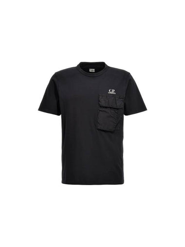 Logo Pocket Crew Neck Cotton Jersey Short Sleeve T-Shirt Black - CP COMPANY - BALAAN 1