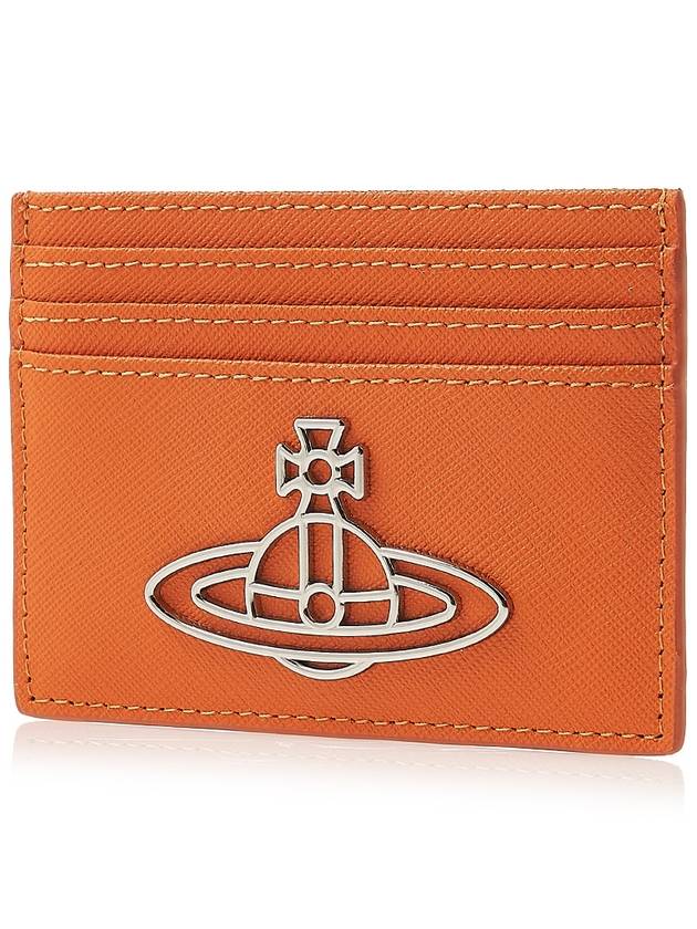 Saffiano Thin Line Card Wallet Orange - VIVIENNE WESTWOOD - BALAAN 3