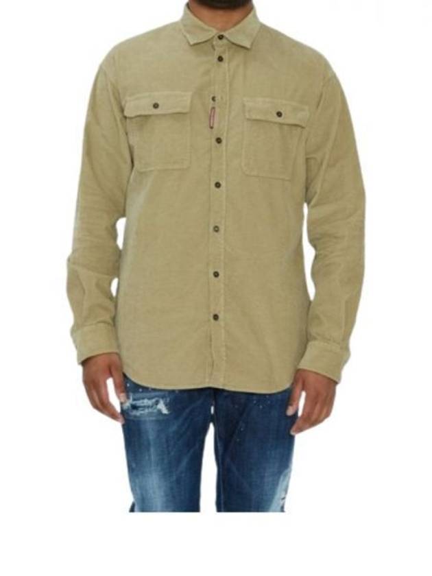 Corduroy Long Sleeve Shirt Beige - DSQUARED2 - BALAAN 2