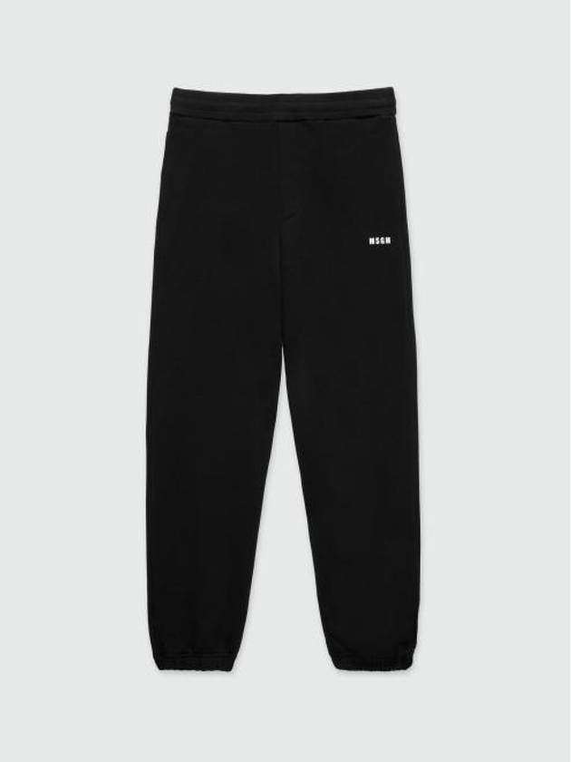 Logo Cotton Track Pants Black - MSGM - BALAAN 2