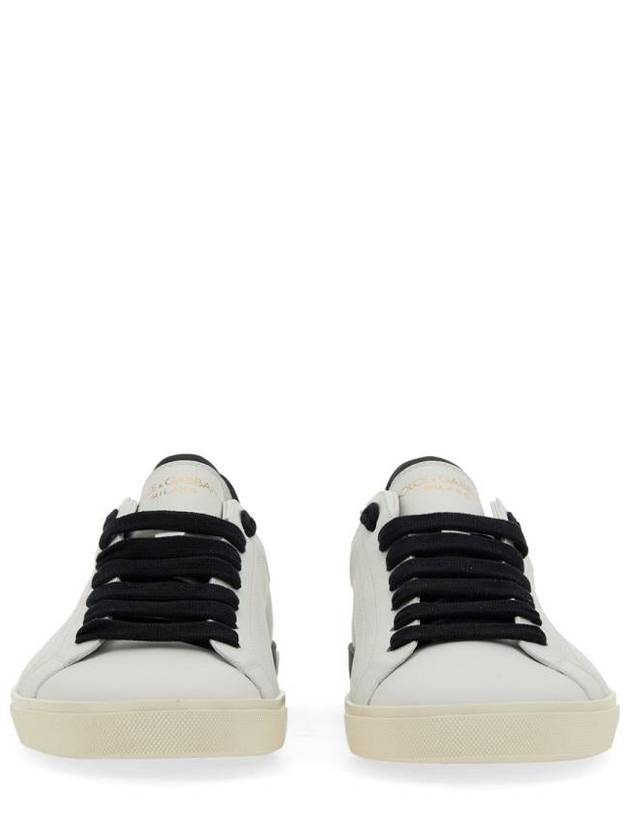 Calfskin Portofino Vintage Sneakers White Black - DOLCE&GABBANA - BALAAN 6