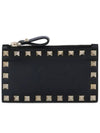 Rockstud Card Wallet Black - VALENTINO - BALAAN 3