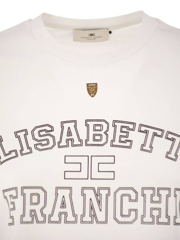 T-shirt in jersey con logo college - ELISABETTA FRANCHI - BALAAN 4