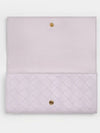 Intrecciato Large Flap Long Wallet Pink - BOTTEGA VENETA - BALAAN 3