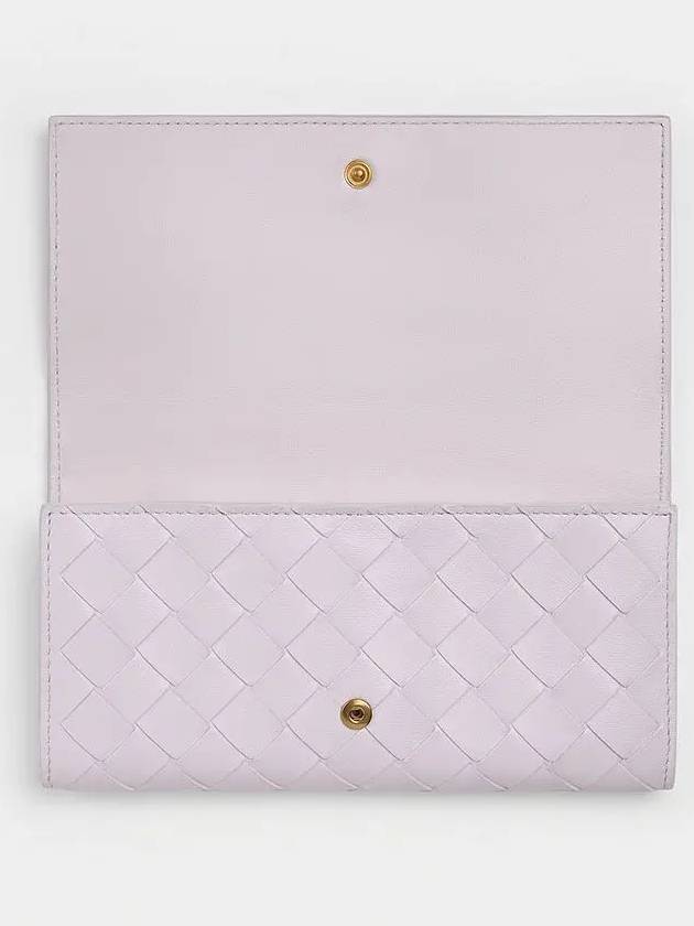 Intrecciato Large Flap Long Wallet Pink - BOTTEGA VENETA - BALAAN 3