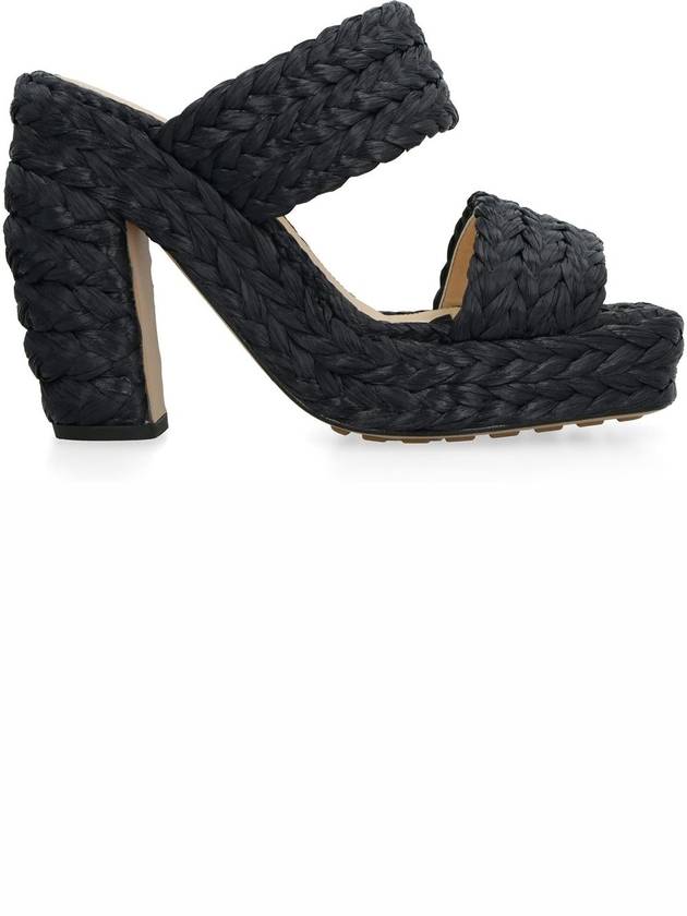 Trinity Weave Raffia Mule Heel Black - BOTTEGA VENETA - BALAAN 3