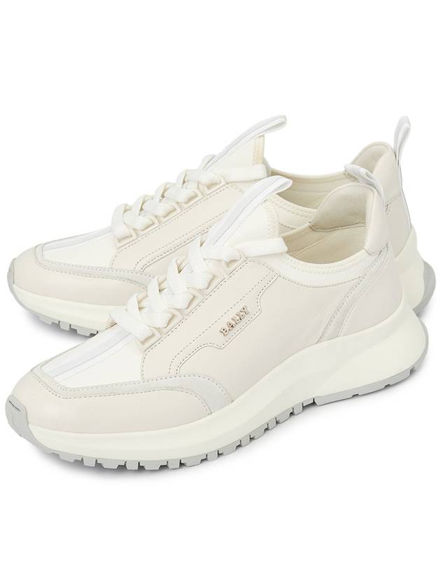 Deven Logo Leather Low-Top Sneakers White - BALLY - BALAAN 2