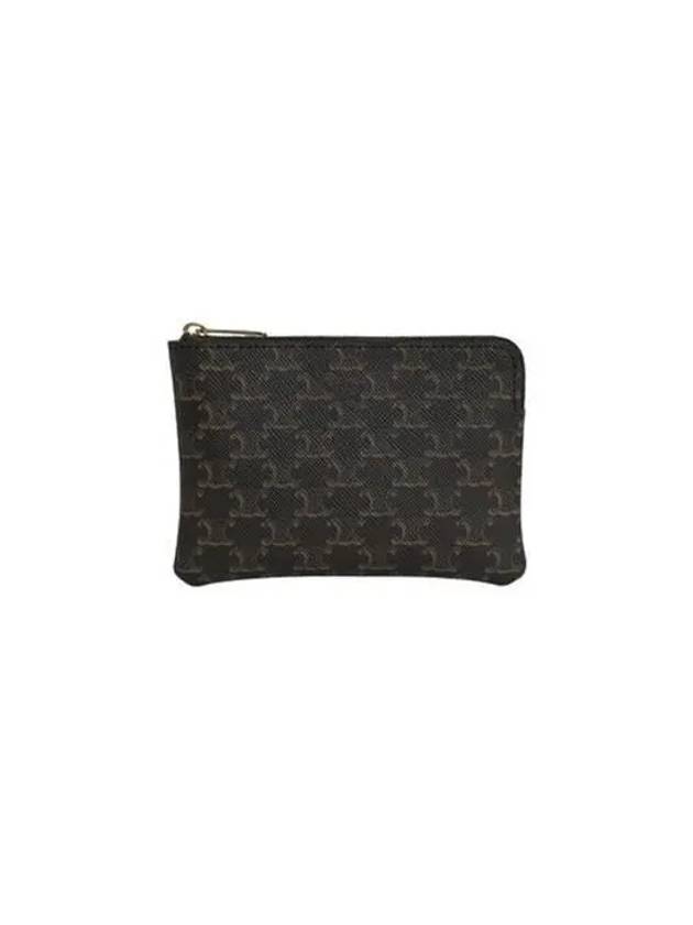 Triomphe Canvas Coin Purse Black - CELINE - BALAAN 2