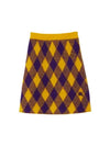 Argyle Check Pattern Knit A-Line Skirt Yellow - BURBERRY - BALAAN 3