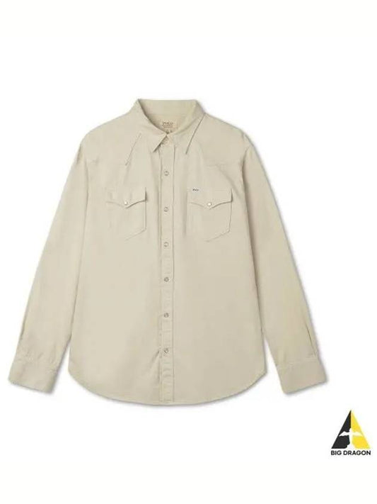 Classic fit denim western shirt ivory - POLO RALPH LAUREN - BALAAN 1