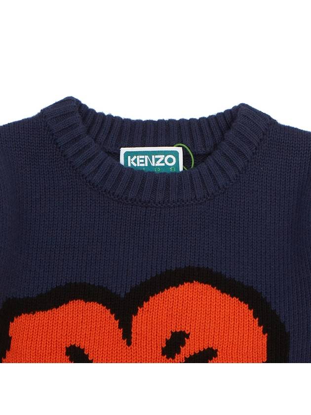 Kids Knit Sweatshirt K2583384A Blue - KENZO - BALAAN 4