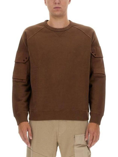 Multi-pocket Snap Crew Neck Sweatshirt Brown - TEN C - BALAAN 2