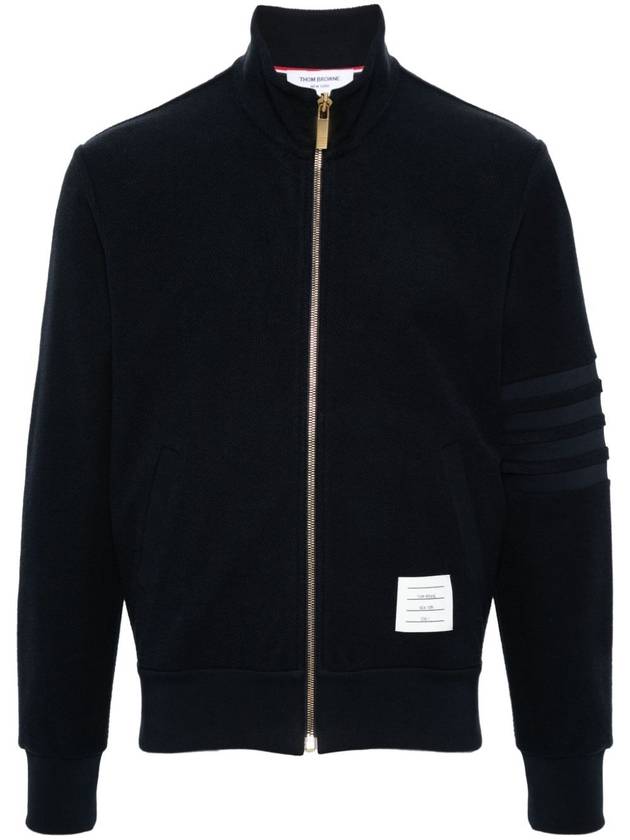 Loopback 4-Bar Zip-Up Jacket Navy - THOM BROWNE - BALAAN 1