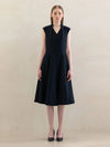 Cashmere Tailored Vest Coat Dress Black - DEFEMME - BALAAN 2