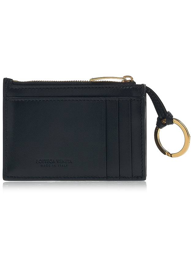 Intrecciato Leather Key Holder Black - BOTTEGA VENETA - BALAAN 4