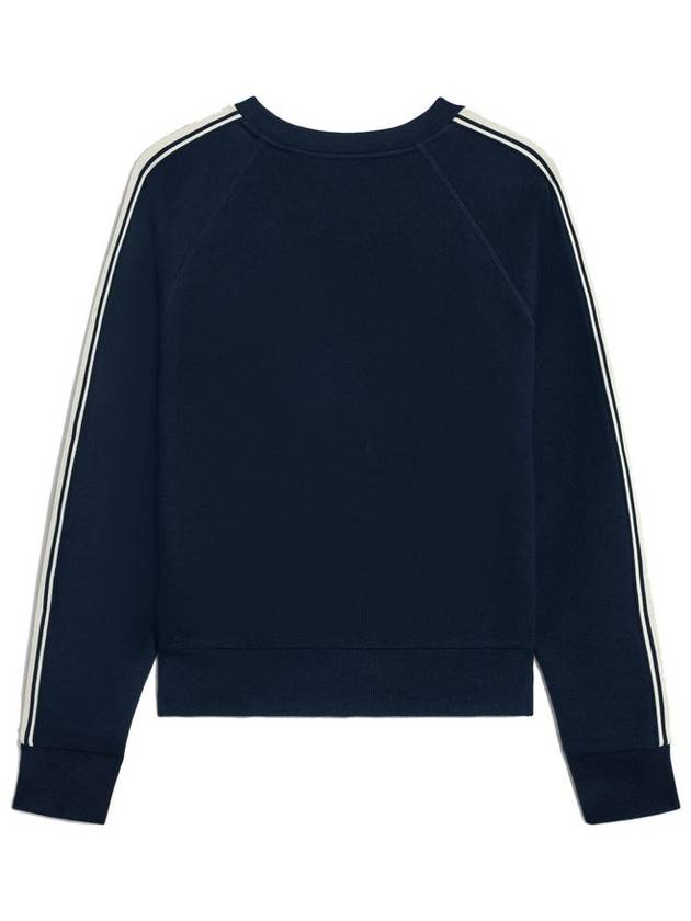 Embroidered Logo Cotton Fleece Cashmere Sweatshirt Navy - CELINE - BALAAN 3