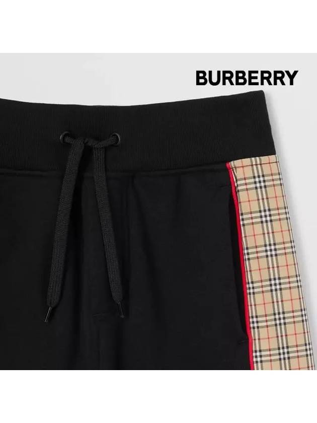 Kids Check Panel Cotton Shorts Black 8053941 4Y 10Y - BURBERRY - BALAAN 4