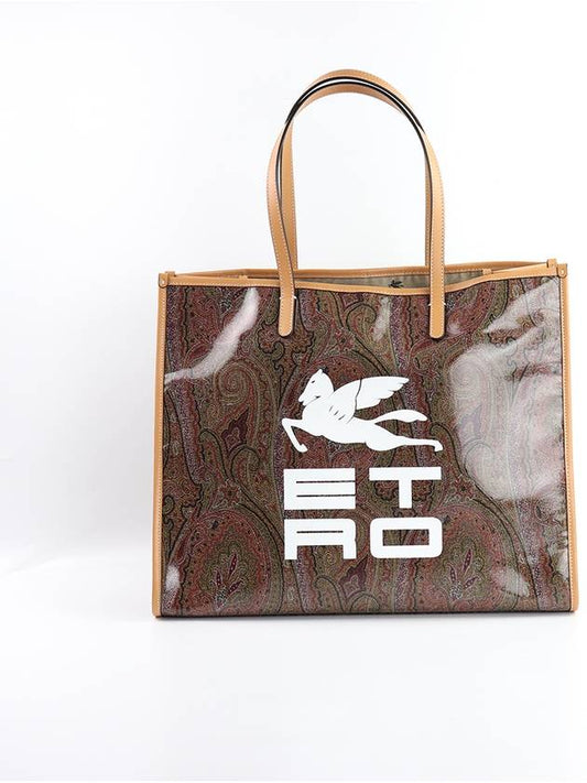 Paisley Print Logo Tote Bag Brown - ETRO - BALAAN 2