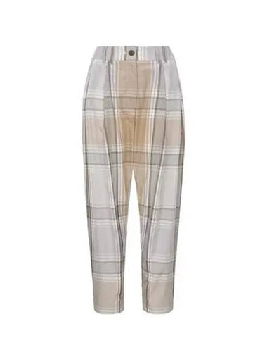 Women s High Waist Check Linen Pants Multi BAG SNW 254 - STUDIO NICHOLSON - BALAAN 1