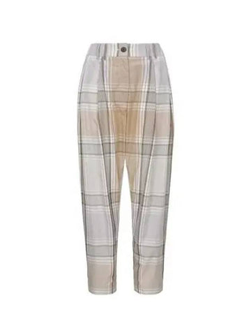 Pants Women s High Waist Check Linen Multi - STUDIO NICHOLSON - BALAAN 1