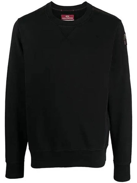 Men's Logo Patch Sweatshirt Black - PARAJUMPERS - BALAAN.