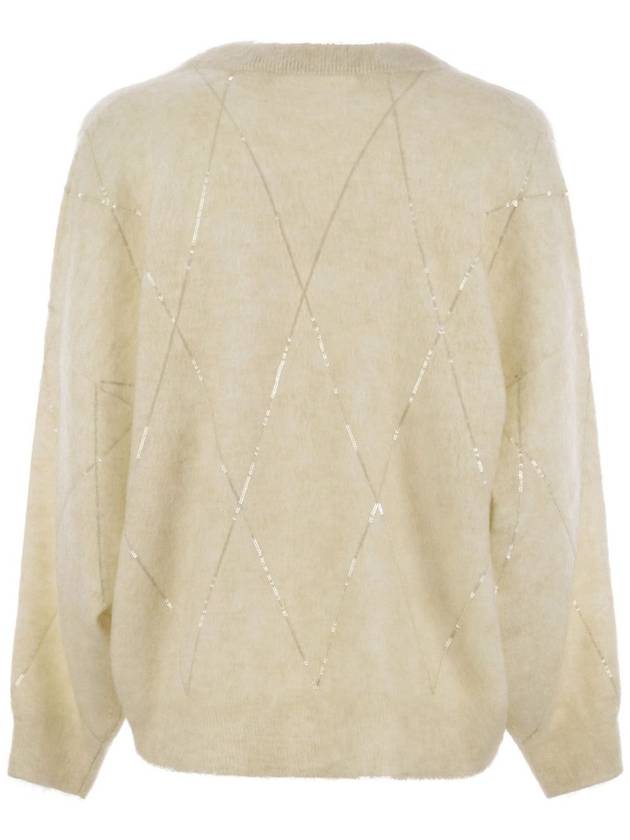 Mohair, wool, cashmere and silk sweater with Dazzling Argyle Embroidery - BRUNELLO CUCINELLI - BALAAN 2