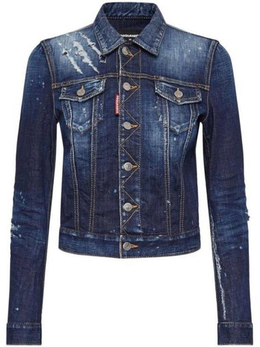 Dark CB Wash Classic Worker Denim Jacket Navy - DSQUARED2 - BALAAN 1