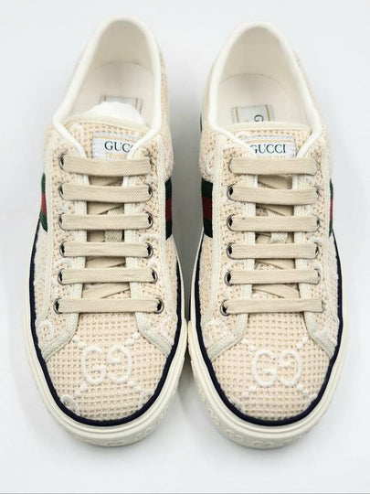 Women's Tennis 1977 GG Logo Low Top Sneaker Ivory - GUCCI - BALAAN 2