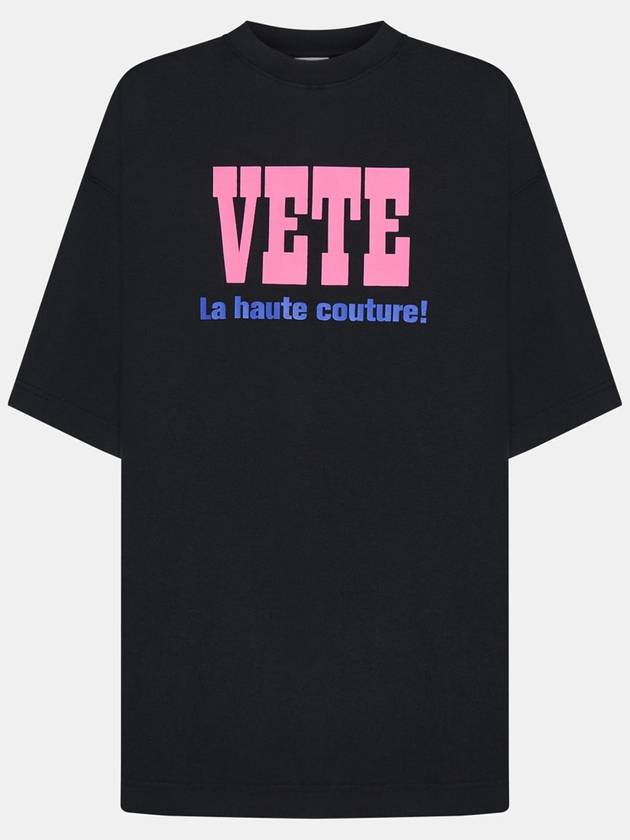 La Haute Couture Short Sleeve T-Shirt Black - VETEMENTS - BALAAN 3