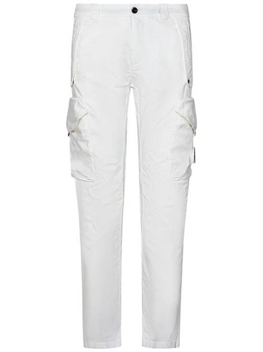 Stretch Sateen Ergonomic Lens Utility Straight Pants White - CP COMPANY - BALAAN 1