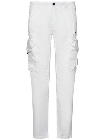 Stretch Sateen Ergonomic Lens Utility Straight Pants White - CP COMPANY - BALAAN 1