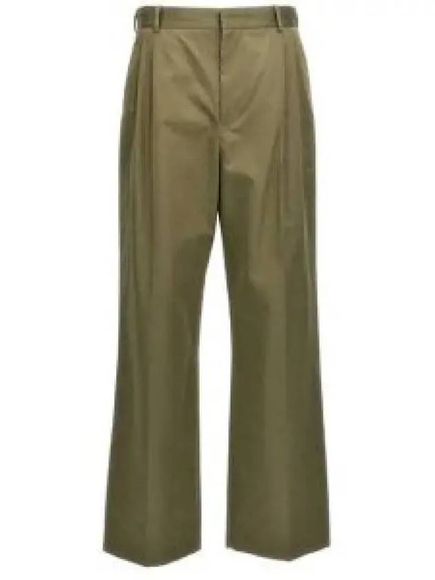 Pleated Trousers Straight Pants Green - LOEWE - BALAAN 2