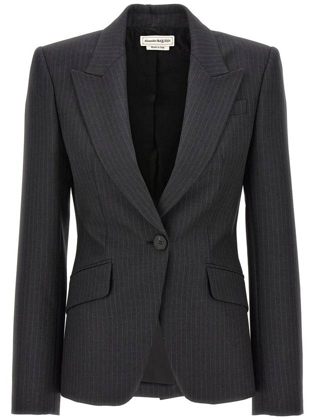 Striped Blazer Jacket Dark Grey - ALEXANDER MCQUEEN - BALAAN 2