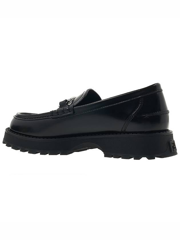 O'Lock Round Toe Calfskin Loafers Black - FENDI - BALAAN 4