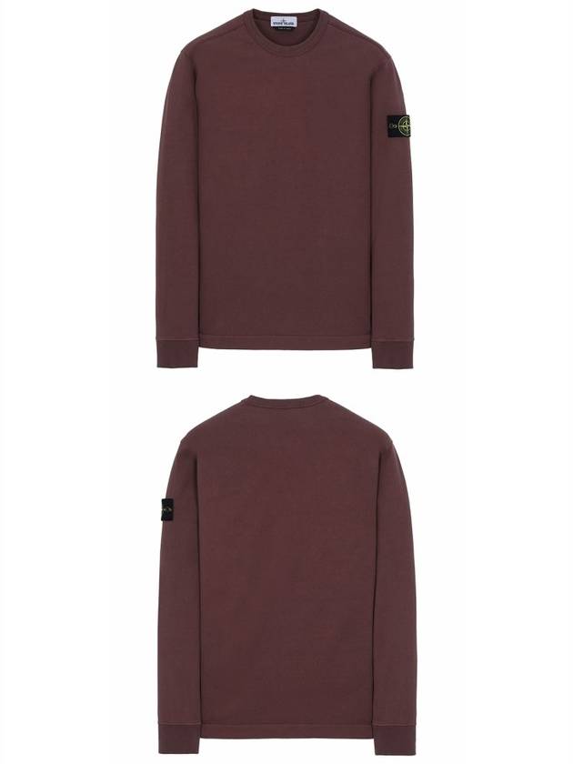 Logo Wappen Patch Crew Neck Long Sleeve T Shirt Burgundy - STONE ISLAND - BALAAN 5