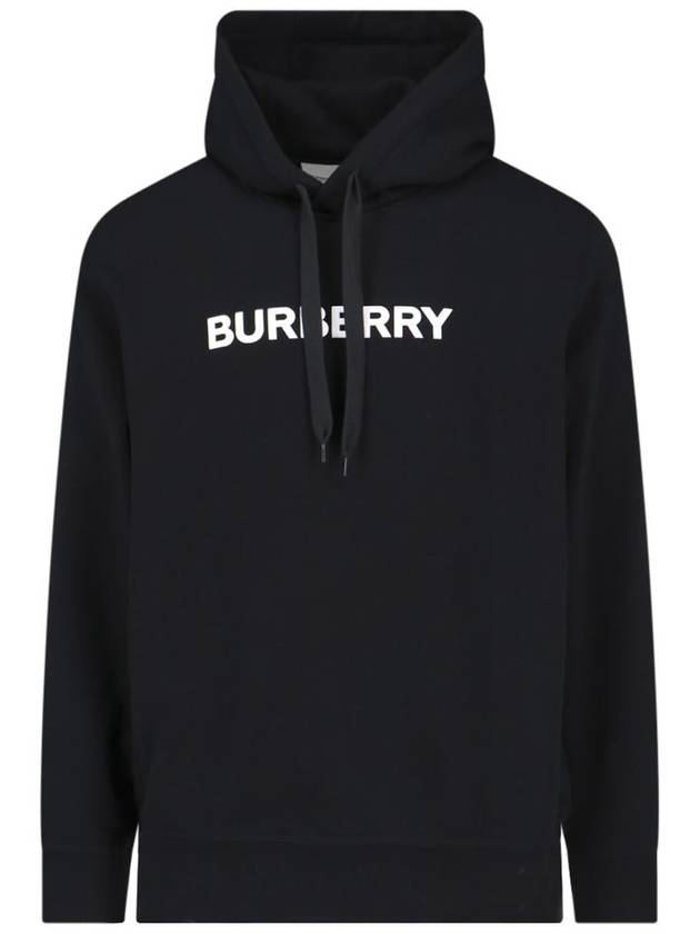 Cotton Hoodie Black - BURBERRY - BALAAN 2