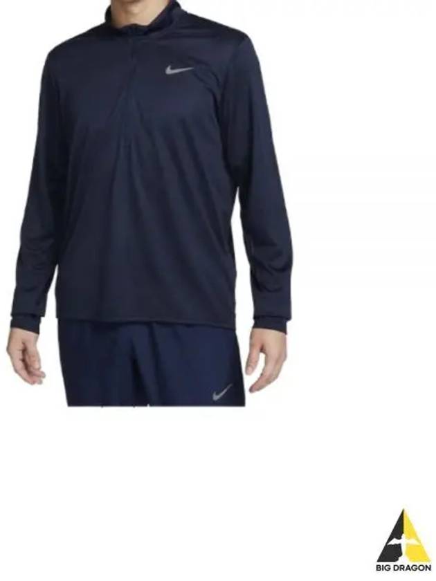 Men's Dry Fit Pacer Half Zip Long Sleeves T Shirt Navy - NIKE - BALAAN 2