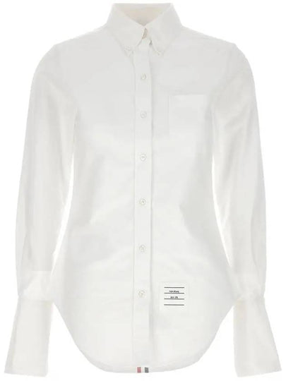 Women's Solid Oxford Striped French Cuff Shirt White - THOM BROWNE - BALAAN 2