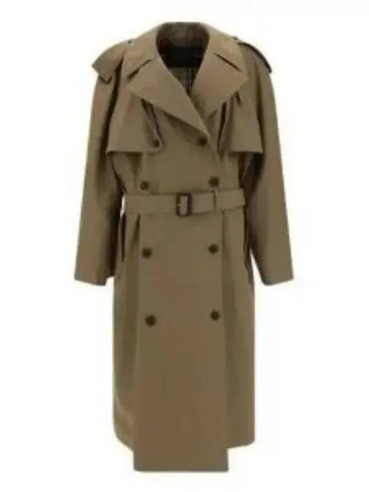 Women's Oversized Shoulder Tab Trench Coat Beige - BALENCIAGA - BALAAN 2