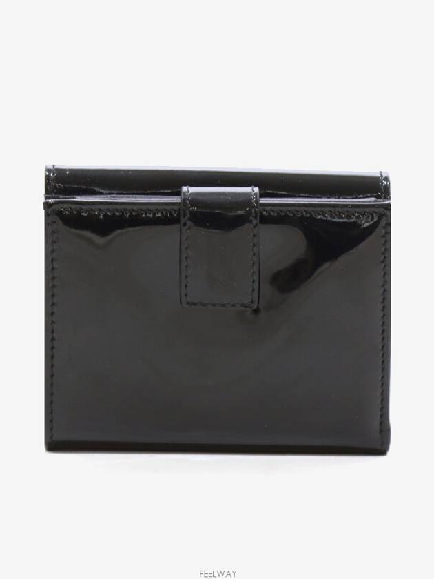 Daejeon Used Luxury Goods Ferragamo Vara Half Wallet Glossy Black - SALVATORE FERRAGAMO - BALAAN 3