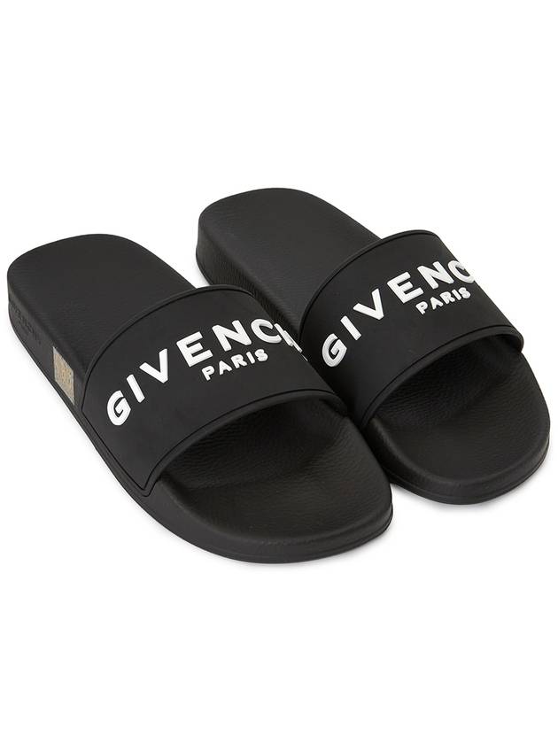 Logo Rubber Slide Slippers Black - GIVENCHY - BALAAN 4