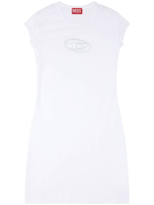 Women's D Angel Logo Cutout Short Dress White - DIESEL - BALAAN 2