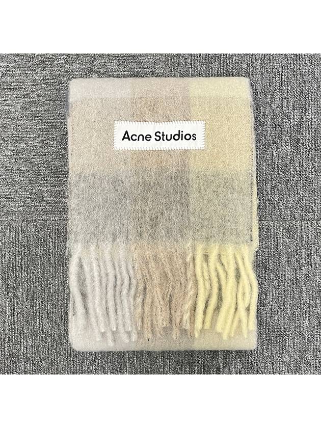 Check Mohair Muffler Vanilla Beige Lavender - ACNE STUDIOS - BALAAN 3