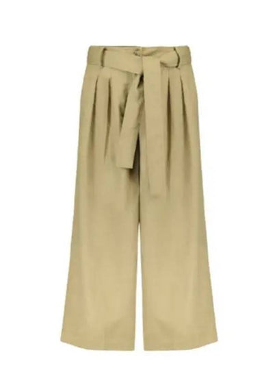 Women's Belted Cotton Wide Pants Beige - VANESSA BRUNO - BALAAN 2