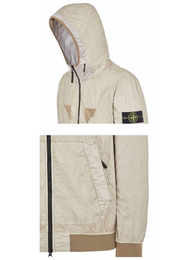 Wappen Patch Nylon Hooded Jacket Sand - STONE ISLAND - BALAAN 6