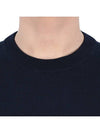 Regular Fit Crew Neck Wool Knit Top Navy - STONE ISLAND - BALAAN 7