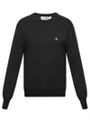ORB logo cashmere cotton knit top black - VIVIENNE WESTWOOD - BALAAN.