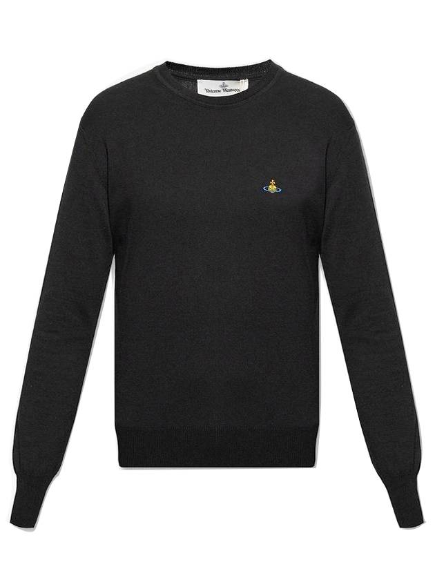 ORB logo cashmere cotton knit top black - VIVIENNE WESTWOOD - BALAAN.